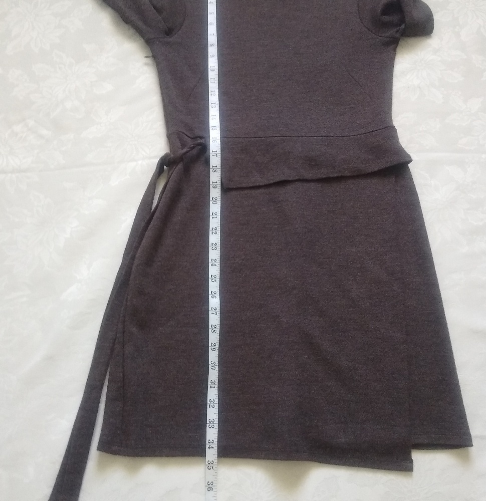 Ann Taylor wool asymmetric knit faux wrap - Picture 6 of 7